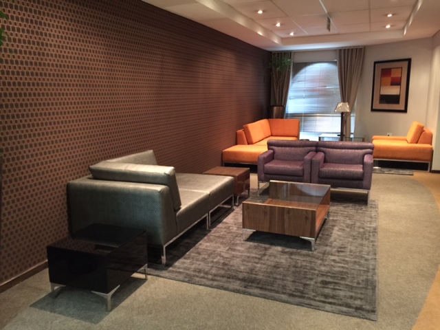 Bankserve lounge area and sofas