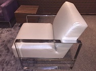 Office seating with chrome arm-rest and base