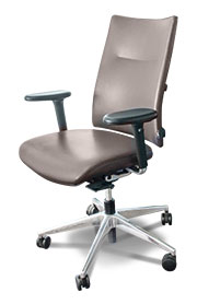 Brown leather boardroom chair