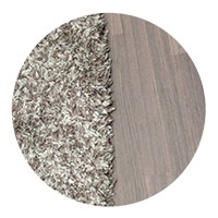 Earthy flooring and rug combination