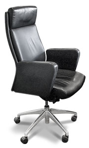 Black leather boardroom chair