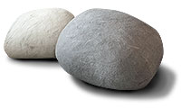 Soft chairs designed to look like giant pebbles for pub room