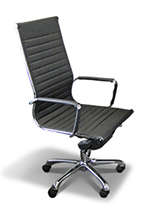Office chair,
covered in black leather